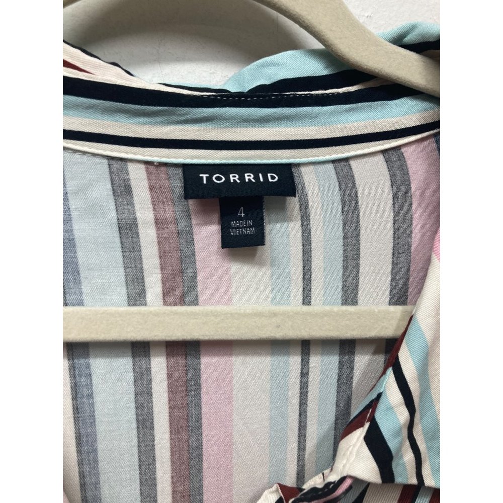 Torrid Midi Stretch Challis Button Front Shirt Dr… - image 4